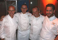 Chefs Cal Stamenov, Christophe Grosjean, Wolfgang Puck and Ben Spungin